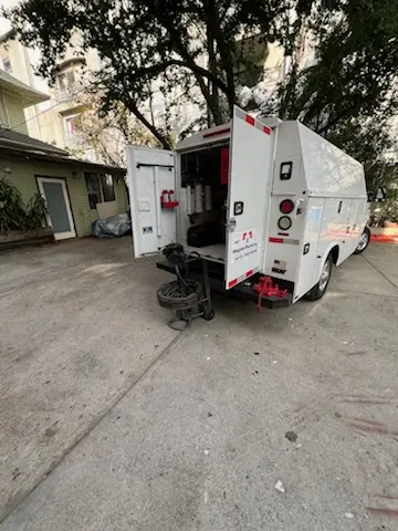 Magnet Plumbing service vehicle on-site for Water Heater Repair in Bel Air